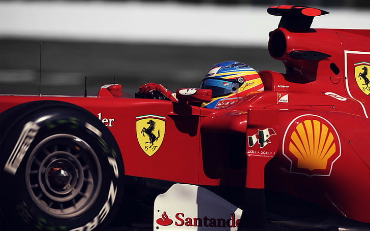 Ferrari, Фернандо Алонсо, Формула 1, HD обои