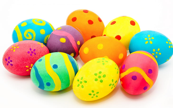 Много цветни великденски яйца, великденски яйца, 2014 Великден, 2014 Великденски яйца, Великден 2014, HD тапет