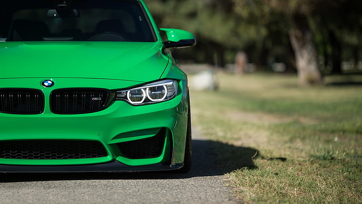 photography, BMW, green, Headlights, BMW M3, HD wallpaper