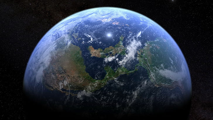 Lihat Apa Bumi Semesta Alam Amerika Utara Dan Selatan Dari Planet Kosmos Earth Stars Wallpaper Hd 2560 × 1440, Wallpaper HD