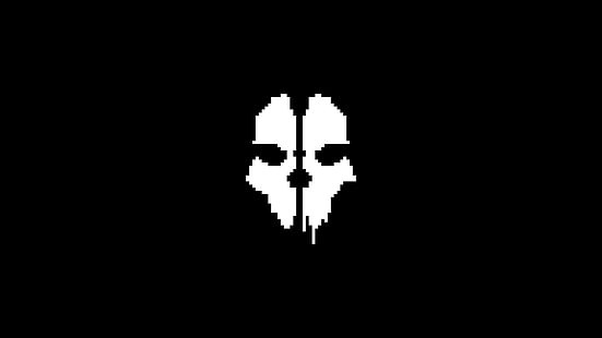 white and black illustration, pixel art, pixels, Call of Duty: Ghosts, Call of Duty, HD wallpaper HD wallpaper