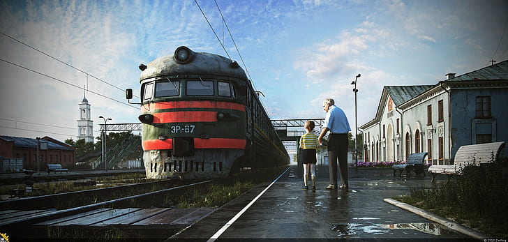 train, train station, HD wallpaper