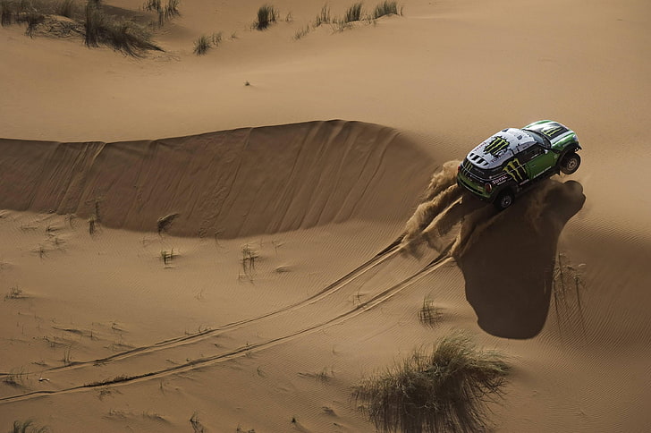 desierto, Rally, coche, dunas de arena, vehículo, Mini Cooper, Mini, Fondo de pantalla HD