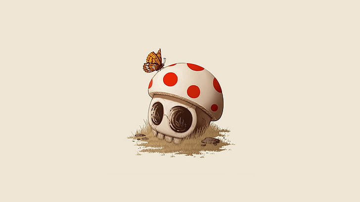 red and white mushroom illustration, Super Mario, video games, fan art, HD wallpaper