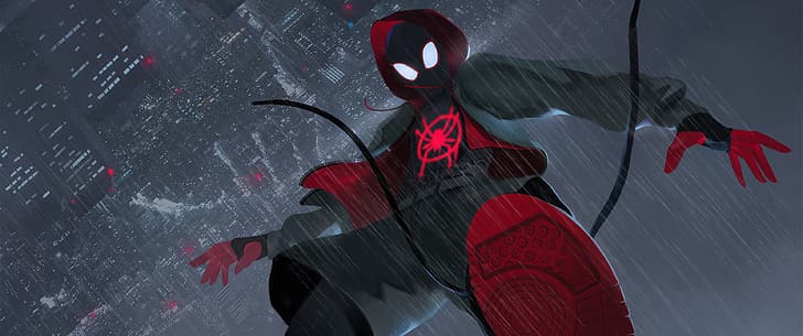 spiderverse, в spiderverse, Spider-Man, Spiderman Miles Morales, HD тапет