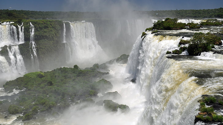 Iguazu Falls, landscape, nature, river, waterfall, HD wallpaper