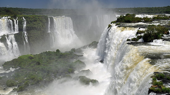 Водопадите Игуасу, пейзаж, природа, река, водопад, HD тапет HD wallpaper