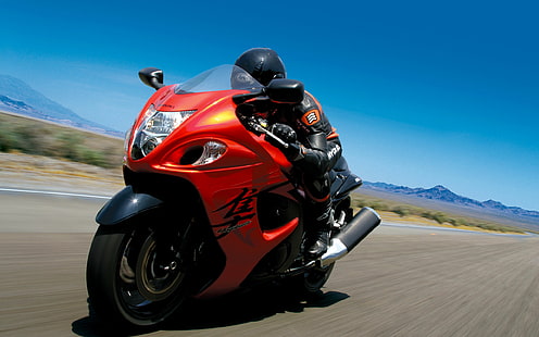 2008 Suzuki Hayabusa, black and red motorcycle, suzuki, hayabusa, 2008, HD wallpaper HD wallpaper