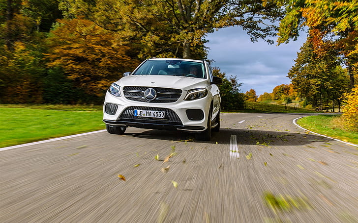 Mercedes-Benz AMG GLE-Class W166 white car front view, Mercedes, Benz, White, Car, Front, View, HD wallpaper