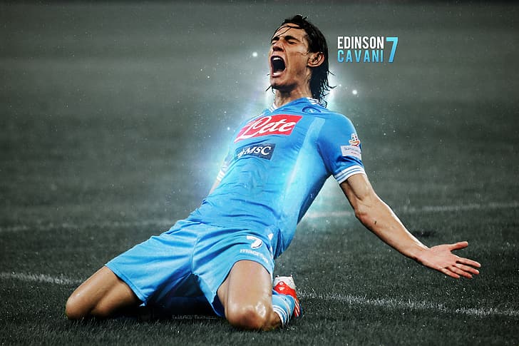 sepak bola, olahraga, bintang, Italia, Uruguay, Napoli, Edinson, Cavani, Wallpaper HD
