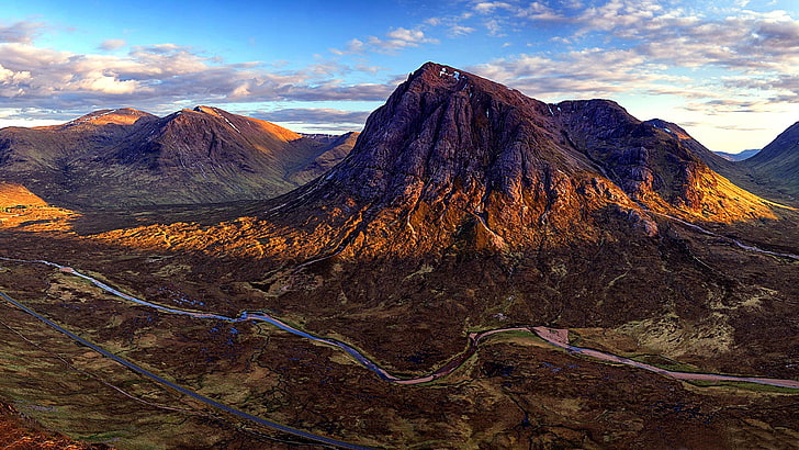 mountains, scotland, europe, valley, great britain, united kingdom, glencoe, highlands, HD wallpaper
