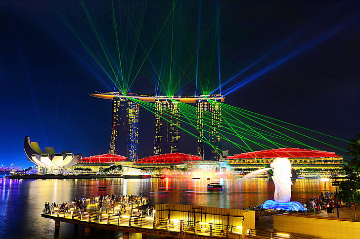 Arsitektur Asia, kota, Singapura, Wallpaper HD