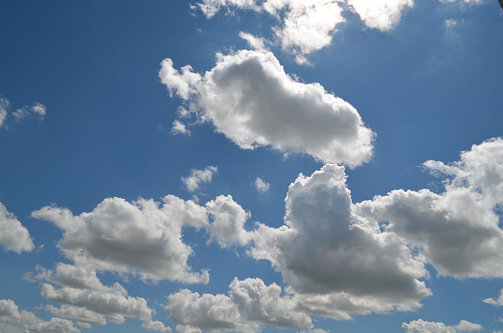 blue sky, sky, clouds, HD wallpaper