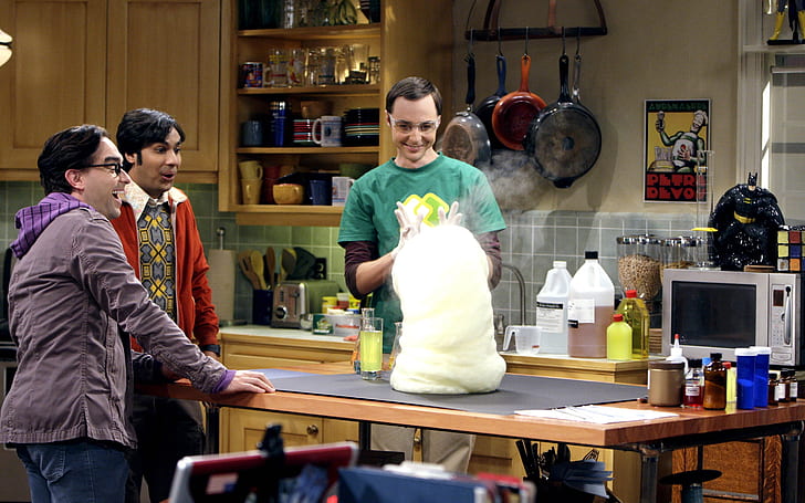 The Big Bang Theory Experiment, the big bang theory, joy, foam, HD wallpaper