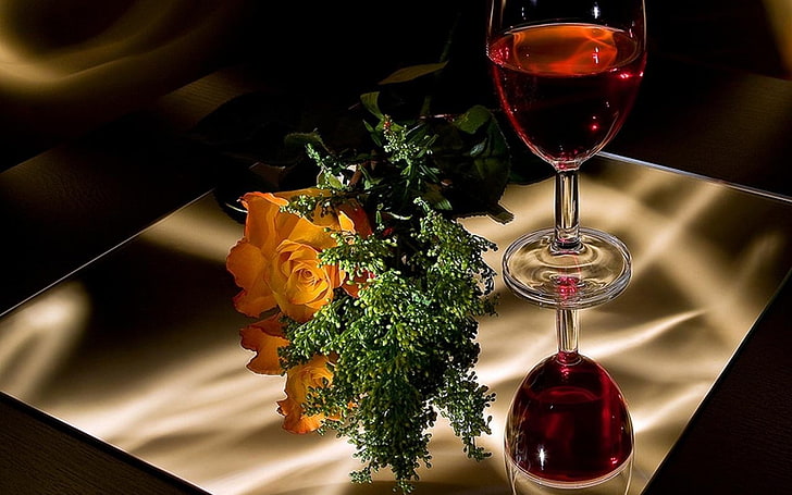 vino, bebida, flores, alcohol, Fondo de pantalla HD