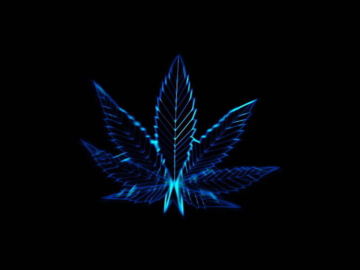 blue cannabis illustration, life, lifestyle, marijuana, HD wallpaper