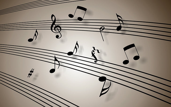 ilustração de notas musicais, fundo, branco, notas, folha, violino, afiado, estaca, chave, HD papel de parede