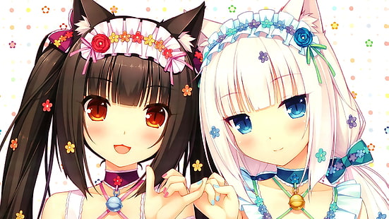 anime, anime girls, cat girl, Neko Para, Chocolat (Neko Para), Vanilla (Neko Para), HD wallpaper HD wallpaper