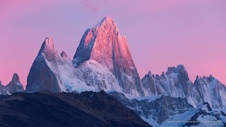 Mont Fitz Roy, Patagonie, Frontière de l'Argentine et du Chili, Montagnes, Fond d'écran HD