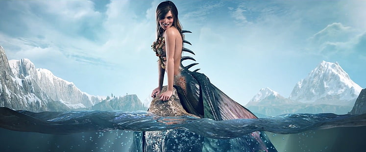 mermaid digital wallpaper, The Witcher 3: Wild Hunt, mermaids, strategic covering, HD wallpaper HD wallpaper