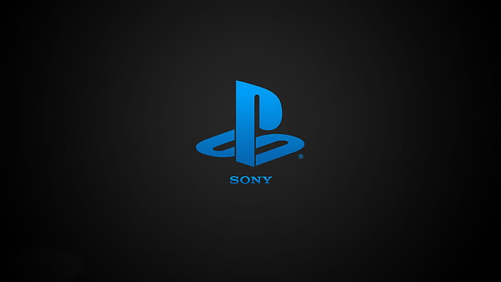 Logo biru Sony Playstation, Sony, Playstation, Blue, Logo, Wallpaper HD