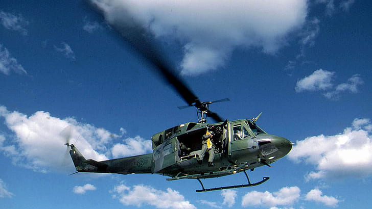 군용 헬리콥터, 벨 UH-1 이로쿼이, HD 배경 화면