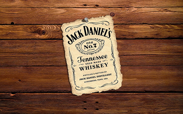 ملصق Jack Daniel's Old No. 7 Tennessee Whisky ، ورق ، شجرة ، شراب ، ويسكي ، جاك دانييلز، خلفية HD