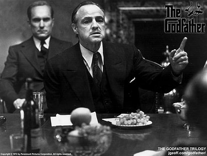 películas, El padrino, Vito Corleone, Marlon Brando, monocromo, Fondo de pantalla HD HD wallpaper