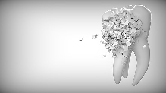 hitam dan putih, kedokteran gigi, dokter gigi, gigi, gigi manusia, monokrom, kerusakan gigi, seni kreatif, Wallpaper HD HD wallpaper