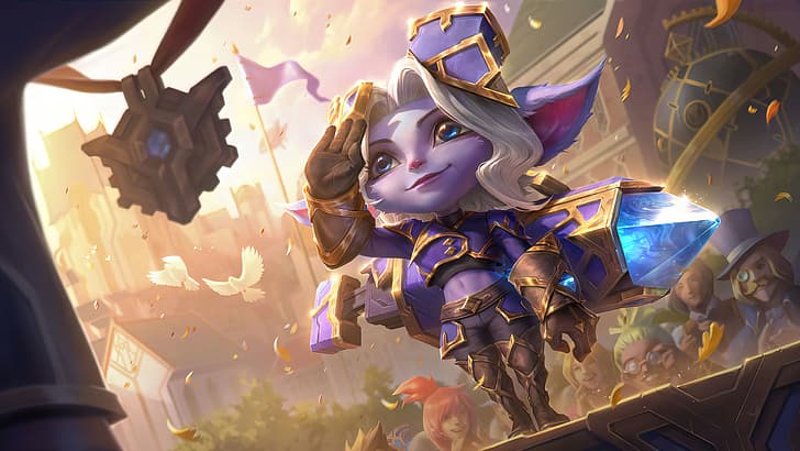 Tristana（League of Legends）、Tristana、Hextech、League of Legends、Riot Games、ADC、Adcarry、デジタルアート、4K、ピクセルアート、 HDデスクトップの壁紙