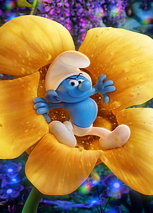 Smurf wallpaper, Hefty Smurf, Smurfs: The Lost Village, Animation, 4K, HD wallpaper HD wallpaper