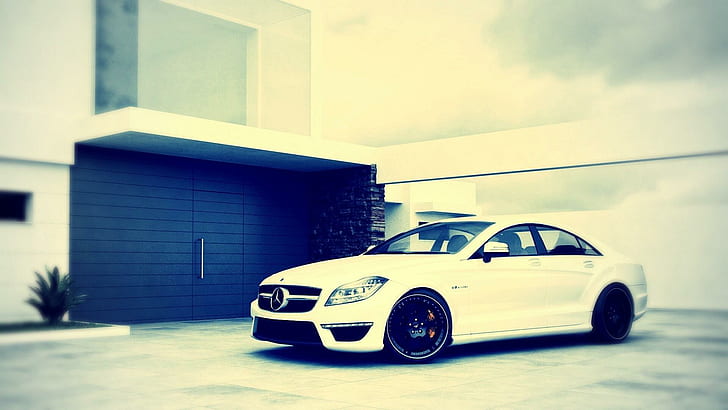 Mercedes-Benz estacionamento, mercedes-benz, estacionamento, HD papel de parede