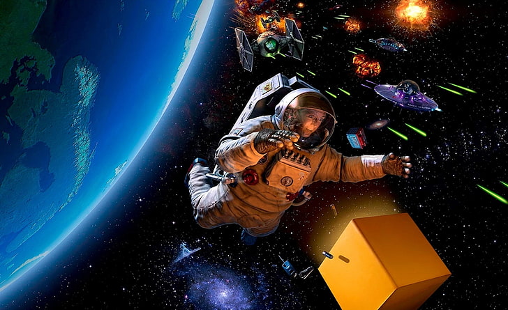 Lustige 19, Astronaut digitale Tapete, lustig, HD-Hintergrundbild