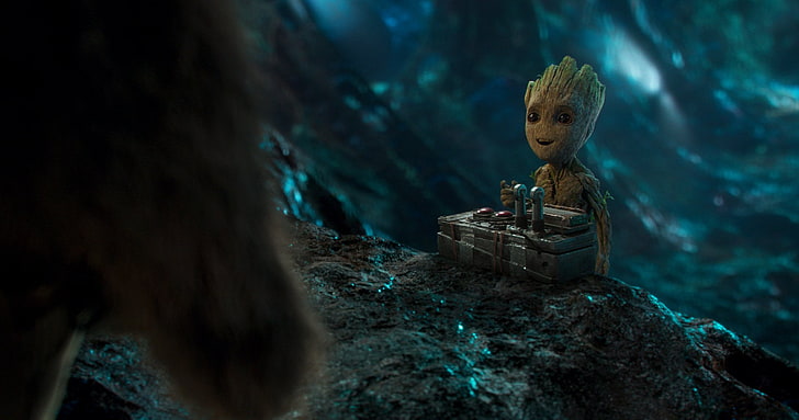 baby Groot film still, Movie, Guardians of the Galaxy Vol. 2, Groot, HD tapet