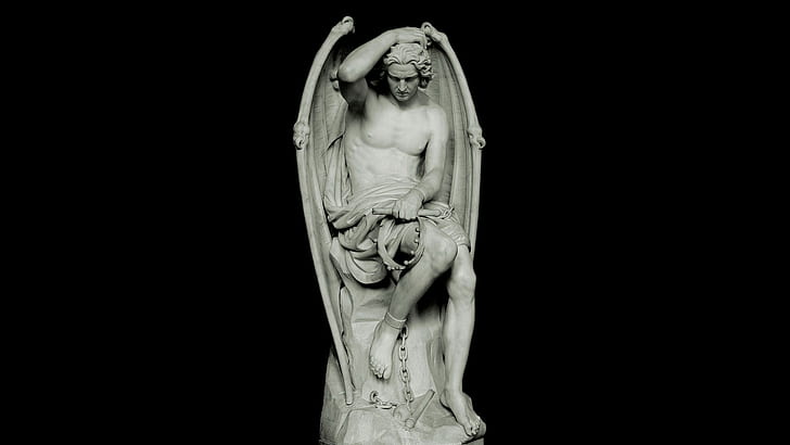 Fallen angel statue, Lucifer, sculpture, Guillaume Geefs, HD wallpaper |  Wallpaperbetter