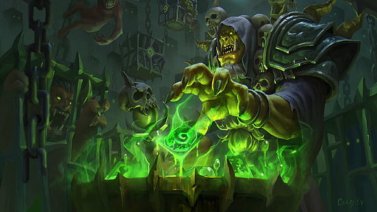 karya seni, Guldan, Hearthstone: Heroes Of Warcraft, video game, world of warcraft, Wallpaper HD HD wallpaper