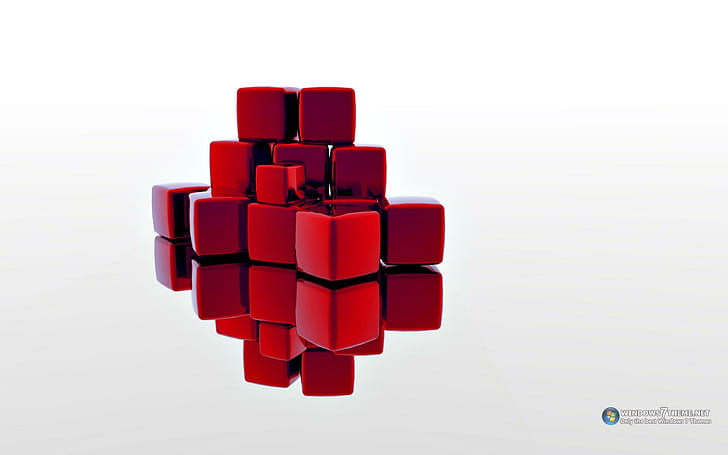 Cubos Vermelhos, 3d, cubos, abstrato, vermelhos, 3d and abstract, HD wallpaper