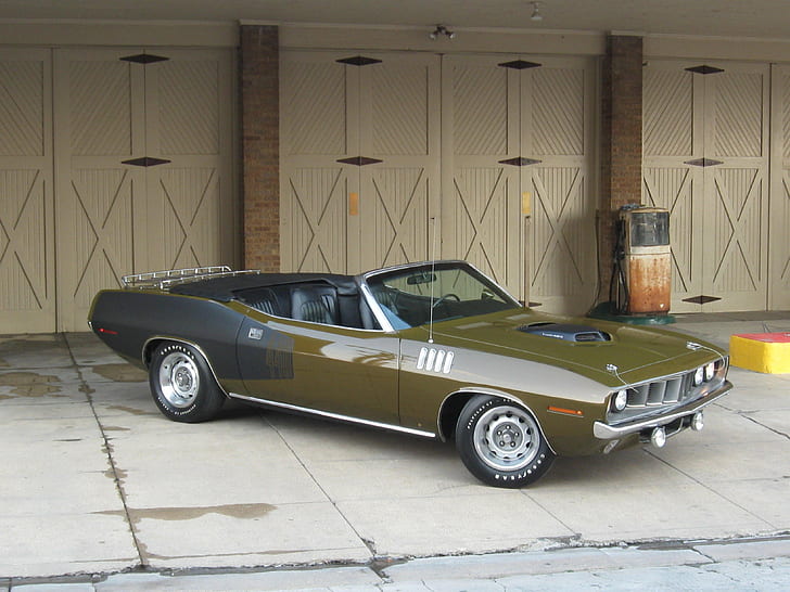 1971, cars, classic, cuda, hemi, muscle, plymouth, usa, HD wallpaper