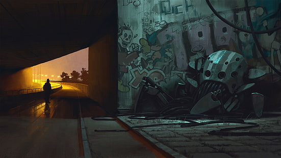 Cyberpunk, futuristisch, Simon Stålenhag, Science Fiction, HD-Hintergrundbild HD wallpaper
