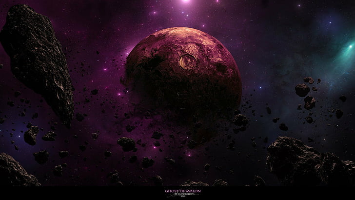 asteroids, cosmic, deviantart, dust, galaxies, nebulae, outer, planets, rocks, space, HD wallpaper