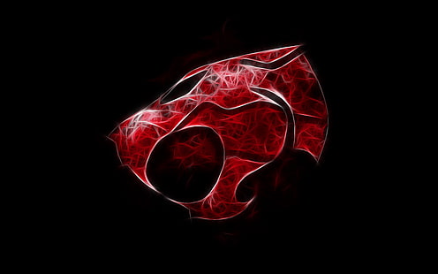 ภาพประกอบเสือจากัวร์สีแดงแมวโลโก้ ThunderCats Fractalius, วอลล์เปเปอร์ HD HD wallpaper