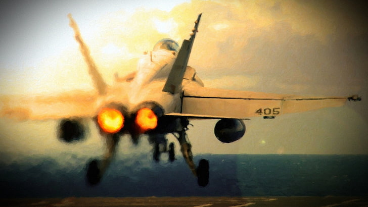 militärflygplan, jetfighter, McDonnell Douglas F / A-18 Hornet, HD tapet
