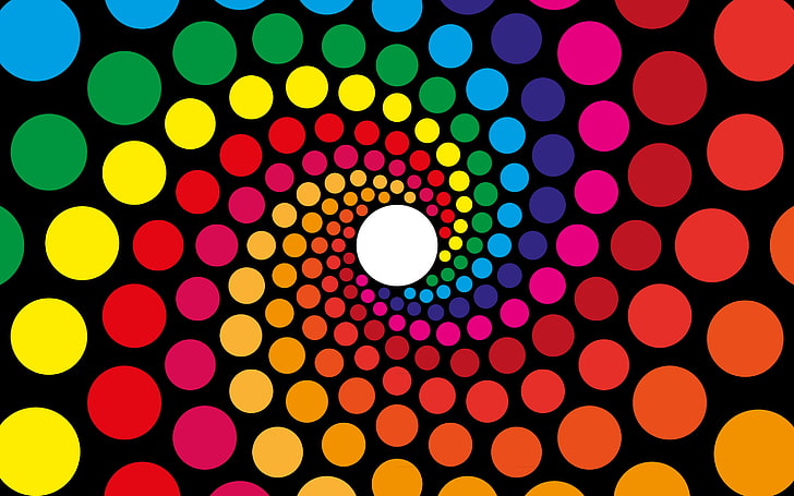 berwarna-warni, abstrak, spiral, lingkaran, Wallpaper HD