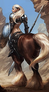 fantasy art, warrior, Centaurs, HD wallpaper HD wallpaper