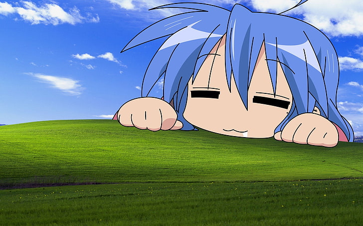 Anime Anime Mädchen Windows XP Microsoft Windows Lucky Star Izumi Konata, HD-Hintergrundbild