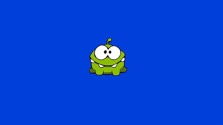 Cut the Rope application wallpaper, green, small, monster, character, Cut the Rope, minimalism., Amateur, the universe, Om-Nom, Am Dumb, caramel, HD wallpaper