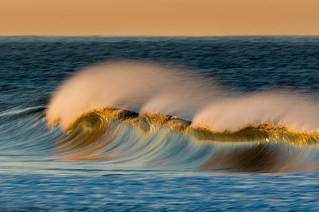 gelombang laut, lanskap, gelombang, lautan, laut, semprotan, Wallpaper HD HD wallpaper