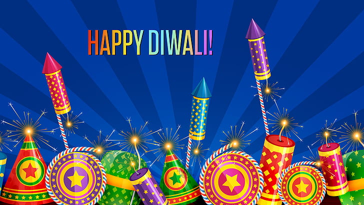 Поздравительная открытка празднования Счастливого Дивали в Индии 1920 × 1080, HD обои