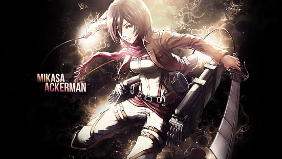 Shingeki no Kyojin, Mikasa Ackerman อนิเมะสาวอนิเมะ, วอลล์เปเปอร์ HD HD wallpaper