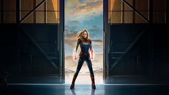 Film, Capitaine Marvel, Brie Larson, Carol Danvers, Marvel Comics, Super-héros, Fond d'écran HD HD wallpaper
